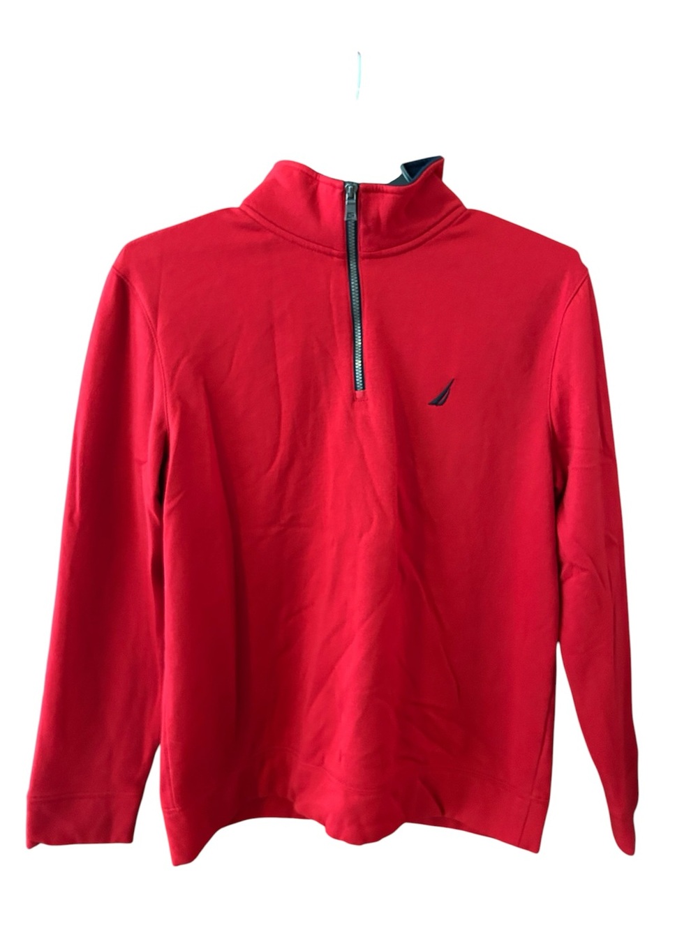 Nautica Red Quarter-Zip Sweatshirt with Sailboat Logo